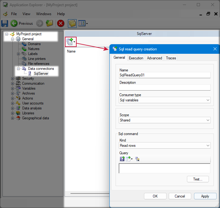 General parameters of a Sql read query