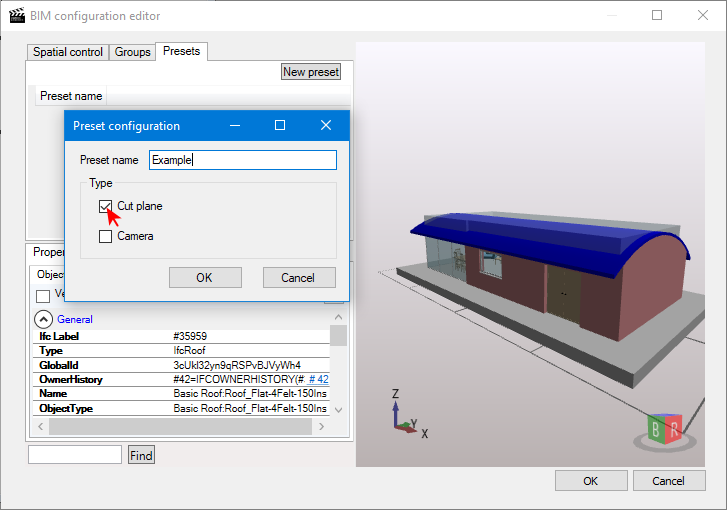 BIM control cut plane preset