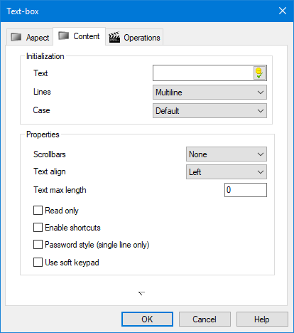 Text Box Command Configuring the content of a Text-box