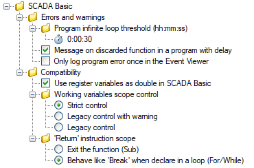 Program settings