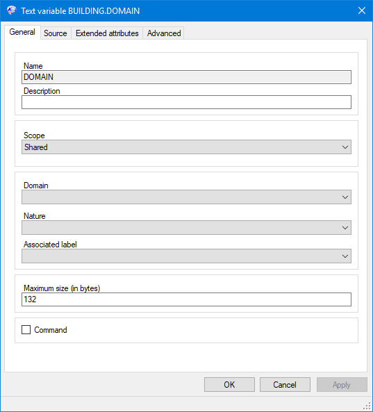 Text variables