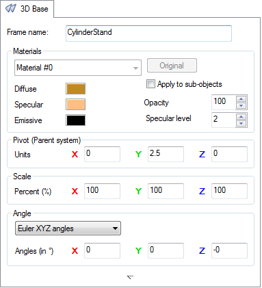 Overview of the 3D Properties dialog