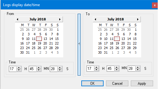 Using the Log Viewer time filter