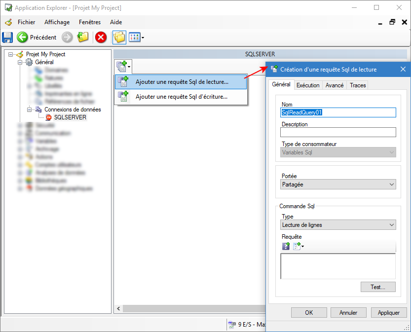 Paramètres généraux d'une requête Sql de lecture