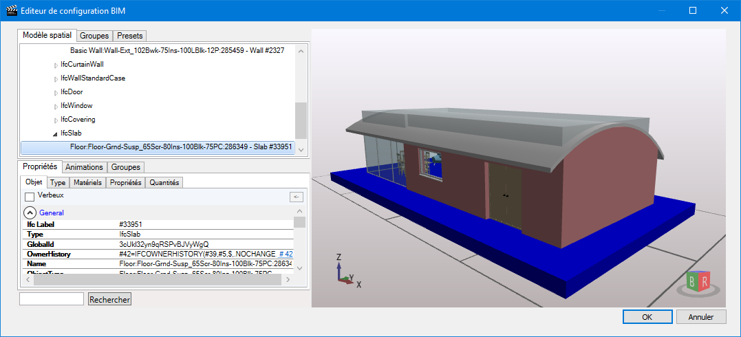 Configurateur du contrôle BIM