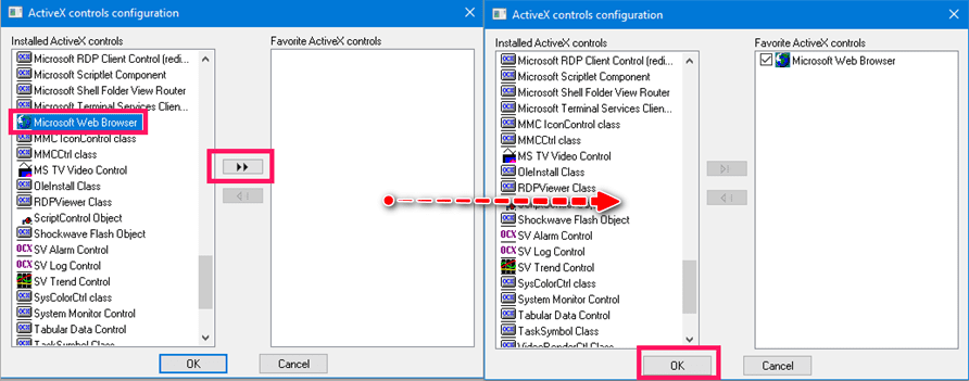 ActiveX controls configuration