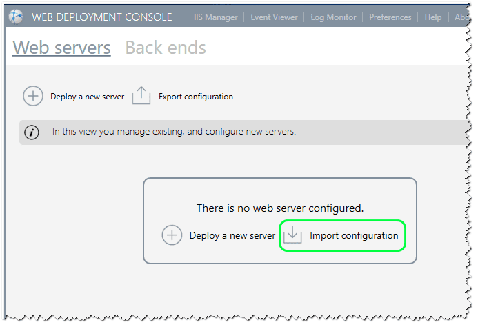 WDC 15 Import Configuration