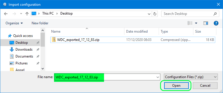 WDC 15 Import Configuration 2
