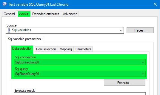 Last chrono data selection