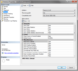 How to change database collation - PcVue PcVue