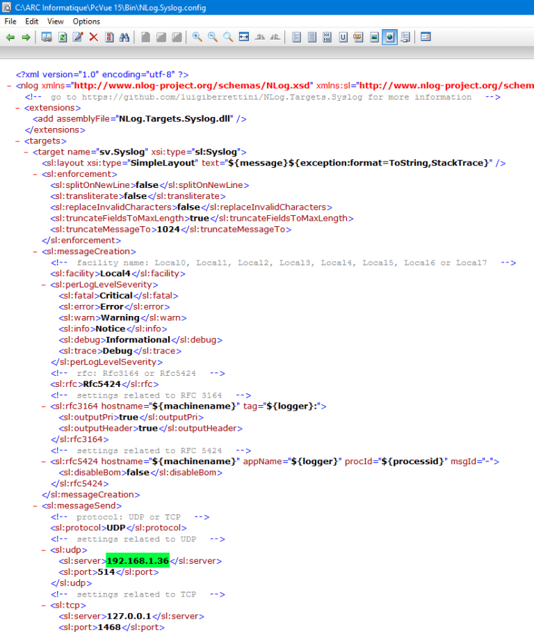 How to configure Syslog on PcVue - PcVue PcVue
