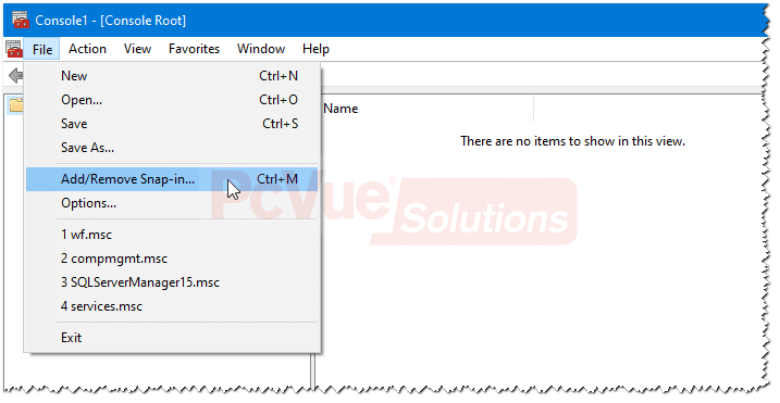 Console Add and Remove Snap in