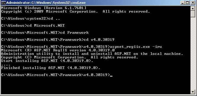 IIS ASPNET register