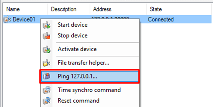Possibility to ping a DNP3 device directly from Application Explorer
